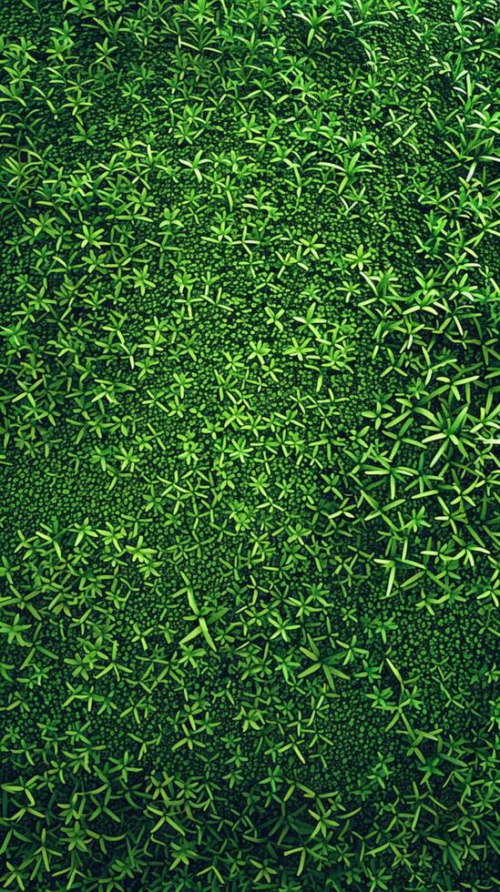 AI generated Background Top view of a fresh green lawn, 3D rendering Vertical Mobile Wallpaper photo