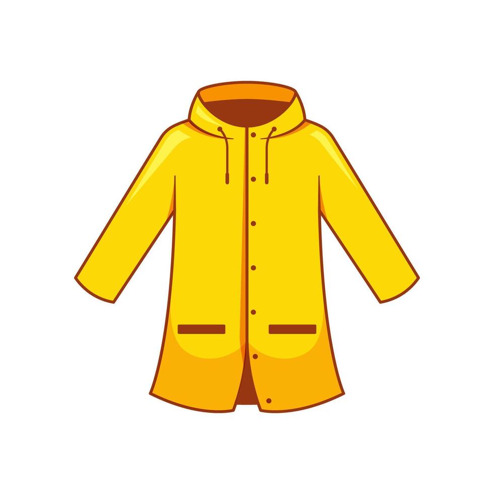 Yellow raincoat vector isolated on white background