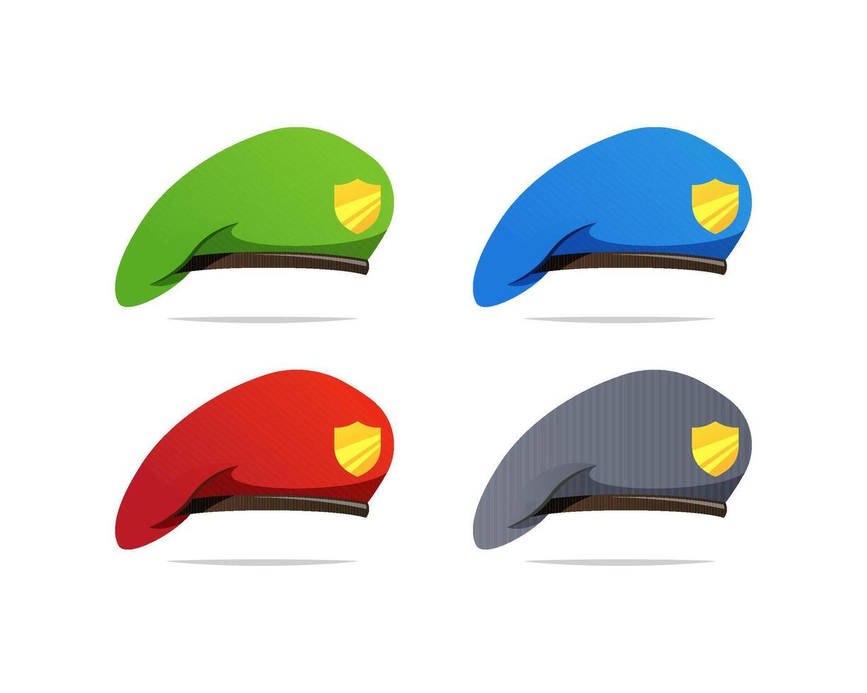 Military beret vector isolated on white background