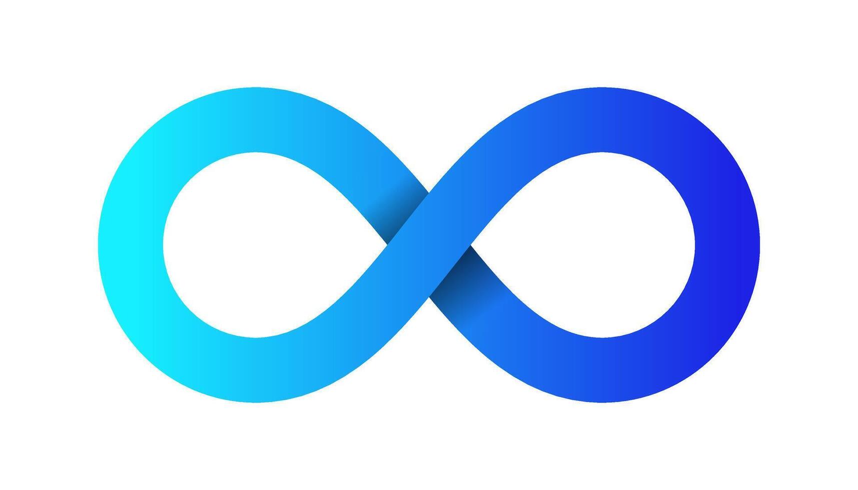 Blue infinity vector isolated on white background.
