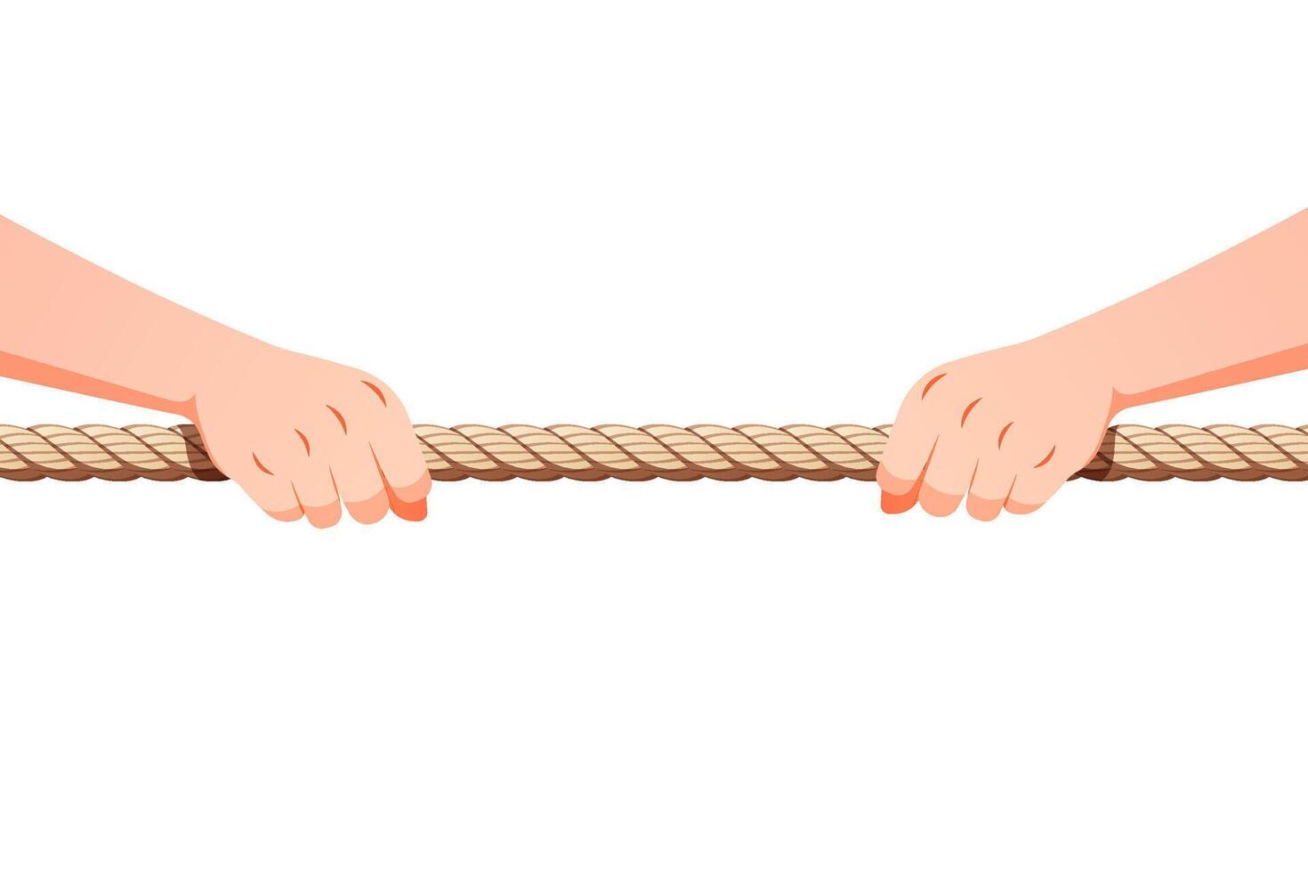 Hand holding a rope vector isolated on white background