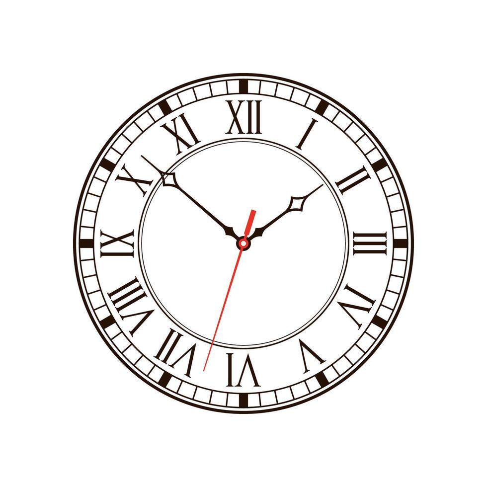 Vintage antique clock vector isolated on white background