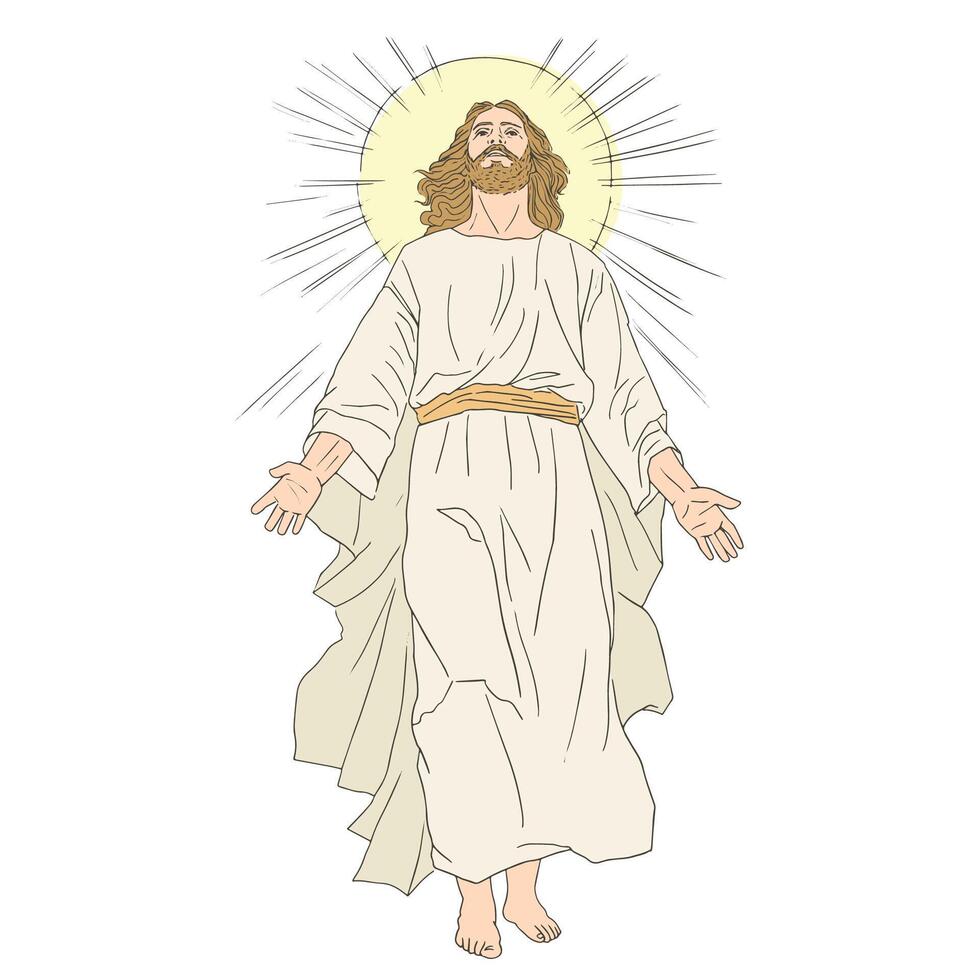 Jesús Cristo es resucitado, contento Pascua de Resurrección. vector