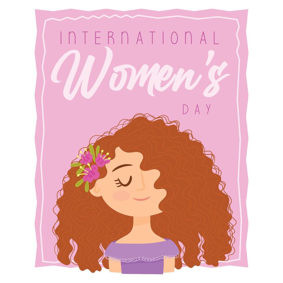 8 marzo, internacional De las mujeres día. saludo diseño para tarjeta, volantes, póster, bandera, invitación. vector