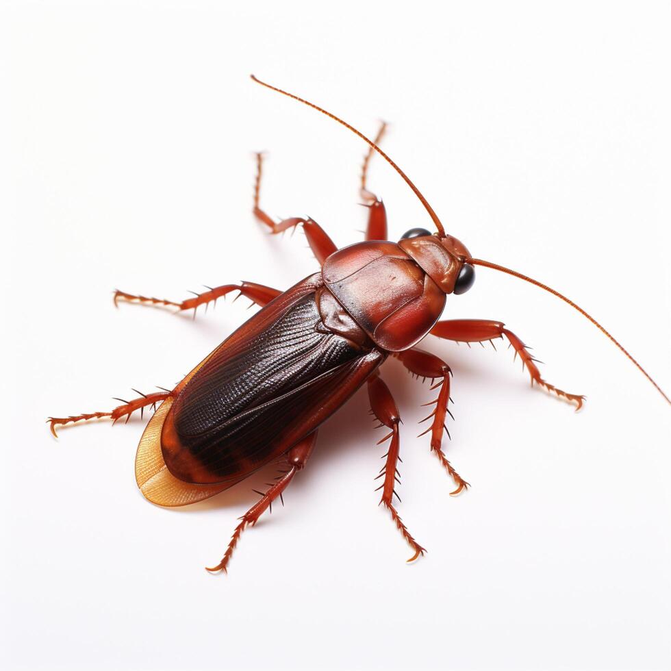 AI generated Insect deterrent Red circle forbids cockroach presence with caution sign For Social Media Post Size photo