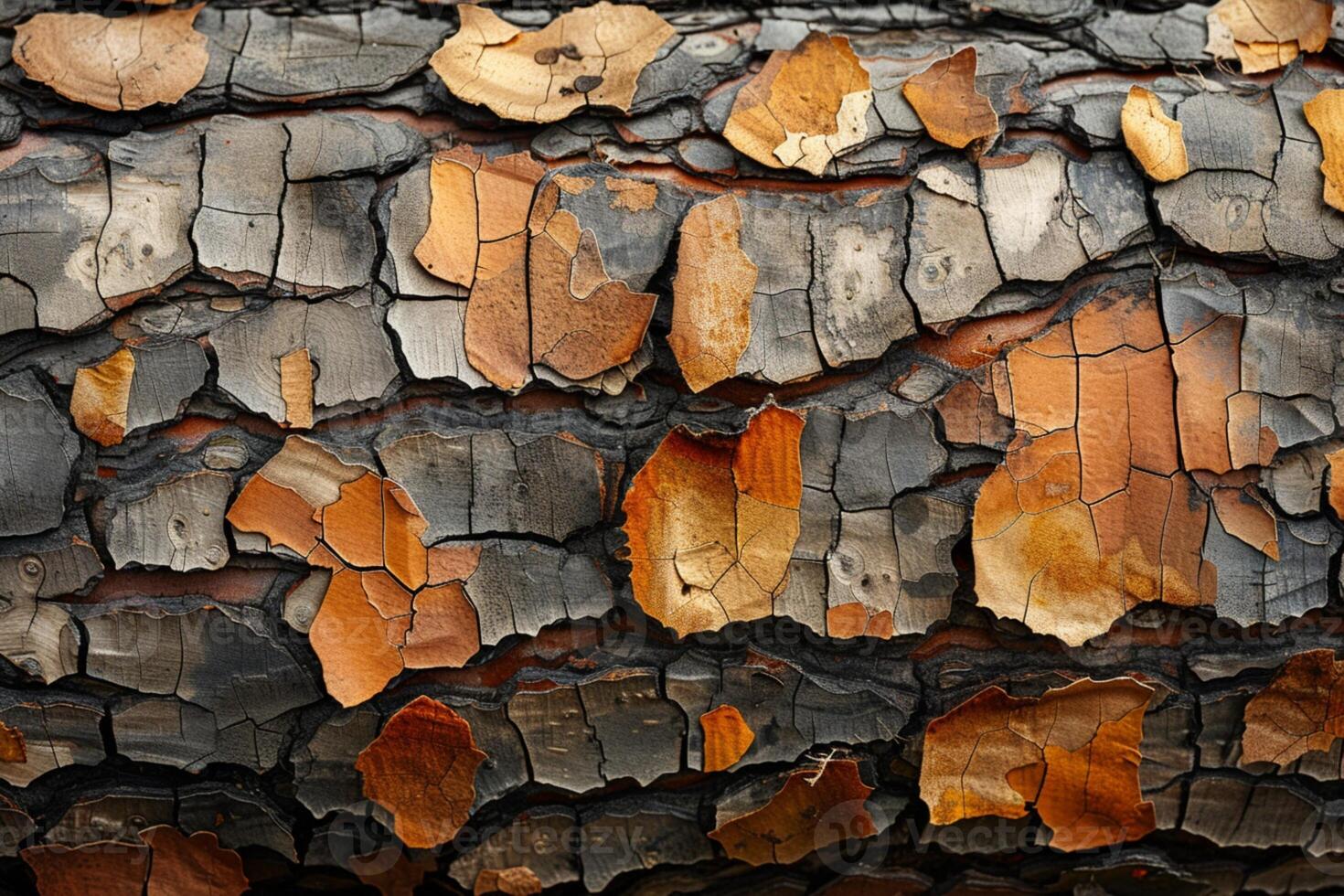 AI generated Bark diversity Close up view showcasing varied patterns in thick forest photo