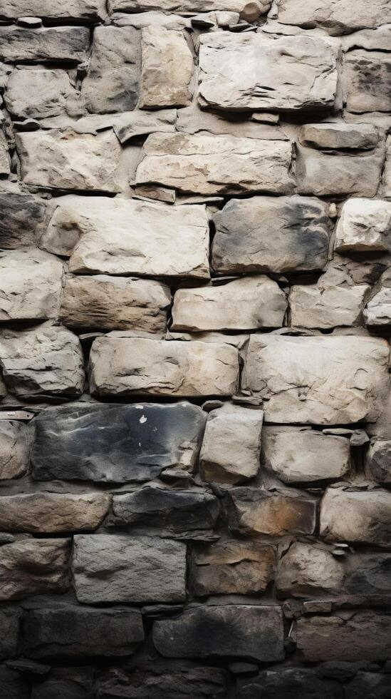 AI generated Aged elegance captured in the texture of an ancient stone wall Vertical Mobile Wallpaper photo
