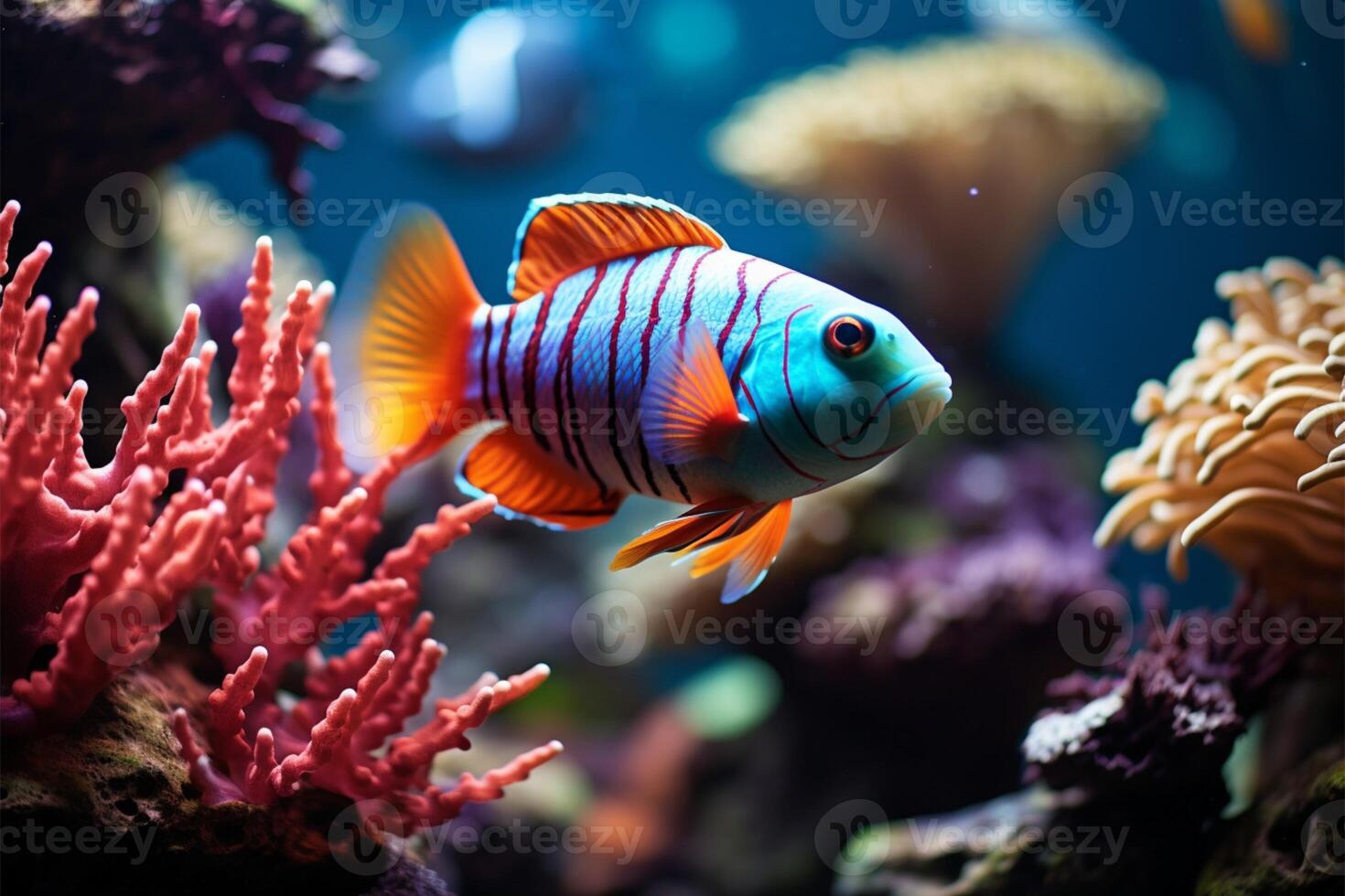 AI generated Tropical allure Underwater beauty featuring fish, reef, and vibrant nature photo