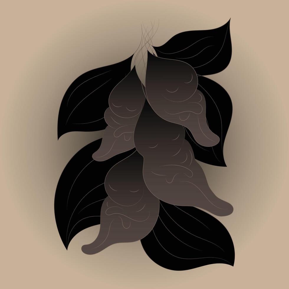 Flower and leaves illustration sketch hand drawing. vector