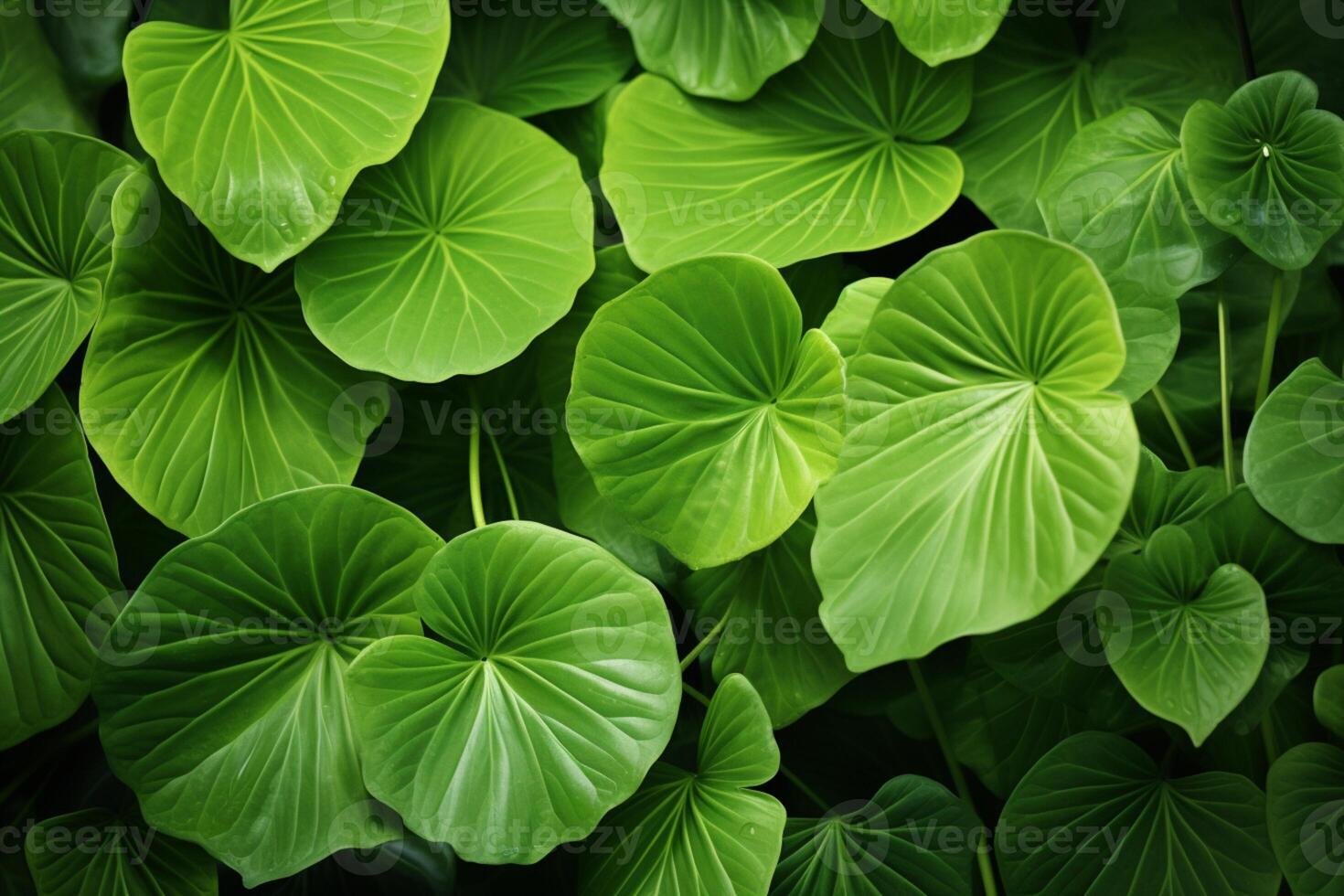AI generated Botanical abundance Repeated pattern of vibrant green leaves background photo