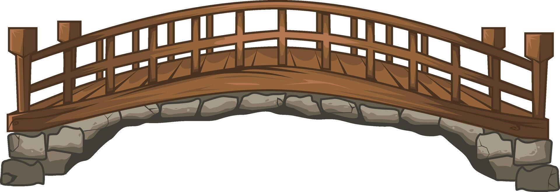 Wooden Medieval Bridge vector