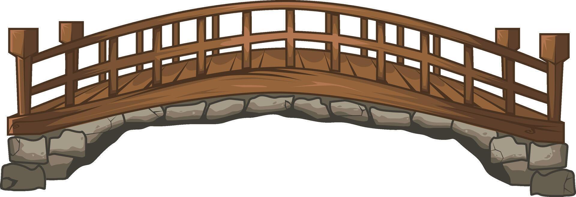 de madera medieval puente vector