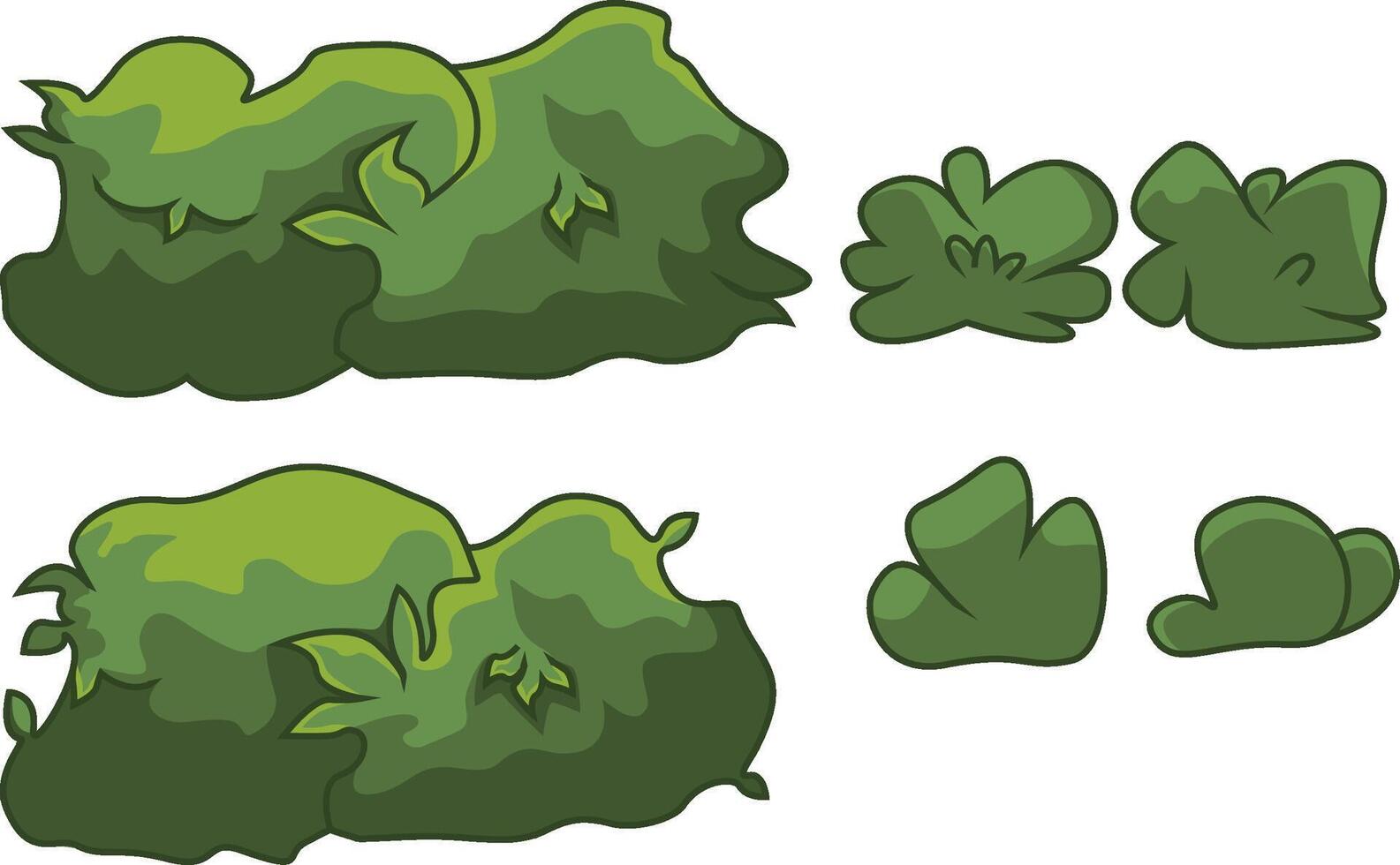 Set of small and big bushes vector