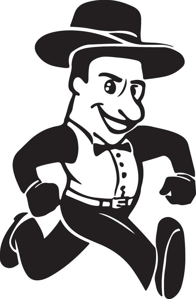 A criminal Man Escaping Silhouette Vector