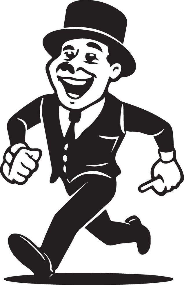 A criminal Man Escaping Silhouette Vector