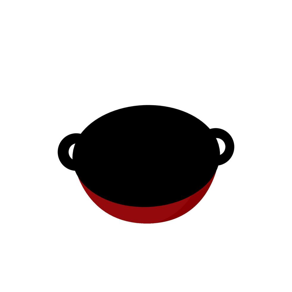 soltero plano ilustración de rojo y negro sopa maceta para sitio web icono vector
