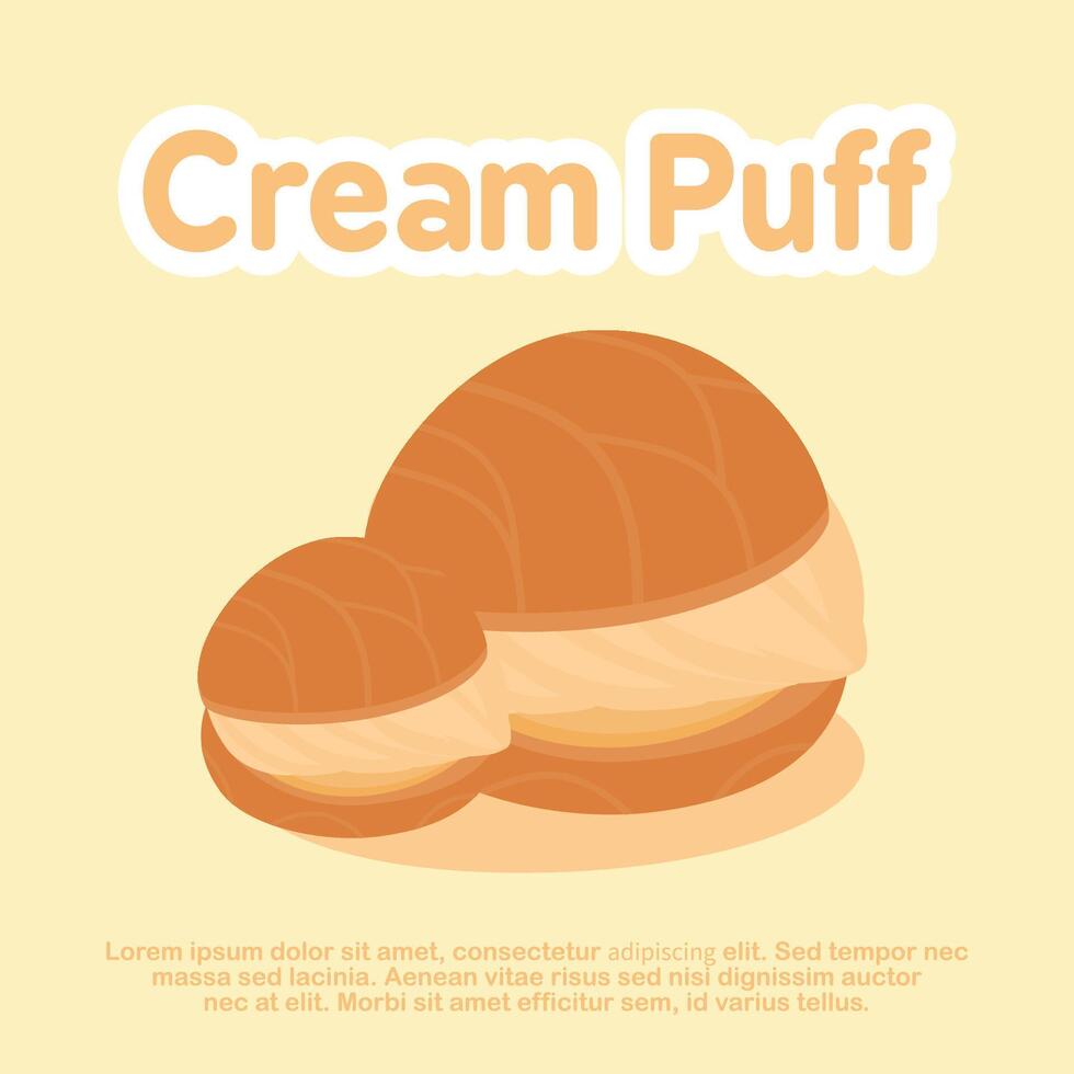 Cream Puff banner vector