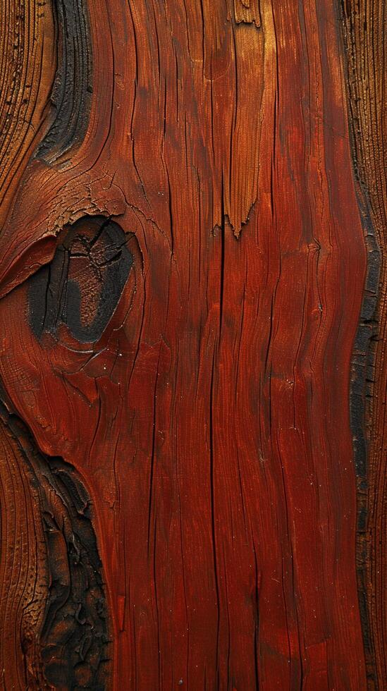 AI generated Wood grain texture for background, red and black tone pattern Vertical Mobile Wallpaper photo
