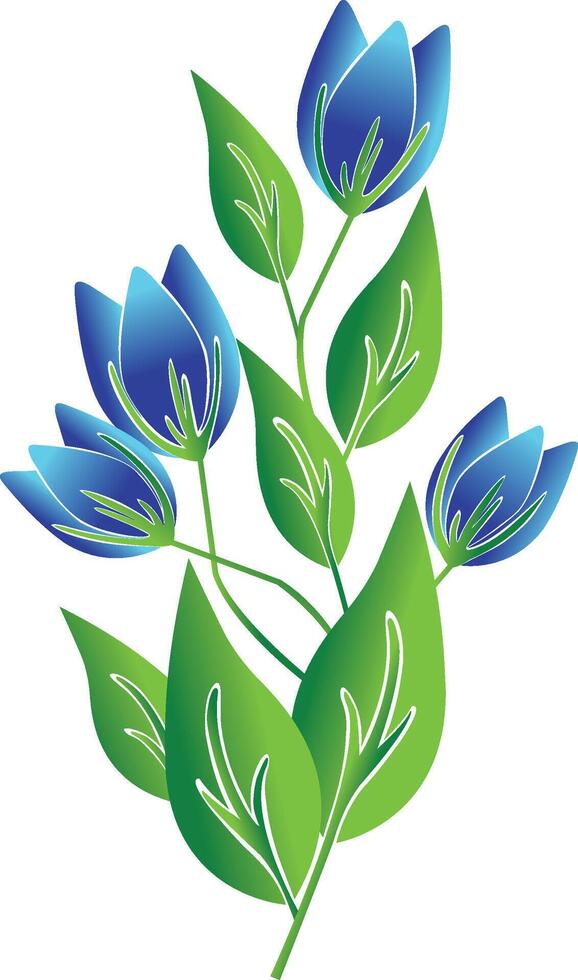 illustration of blue color bouquet flower vector design on a white background