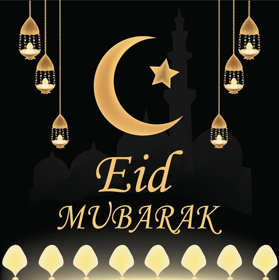 ilustración de eid Mubarak vector diseño en un blanco antecedentes