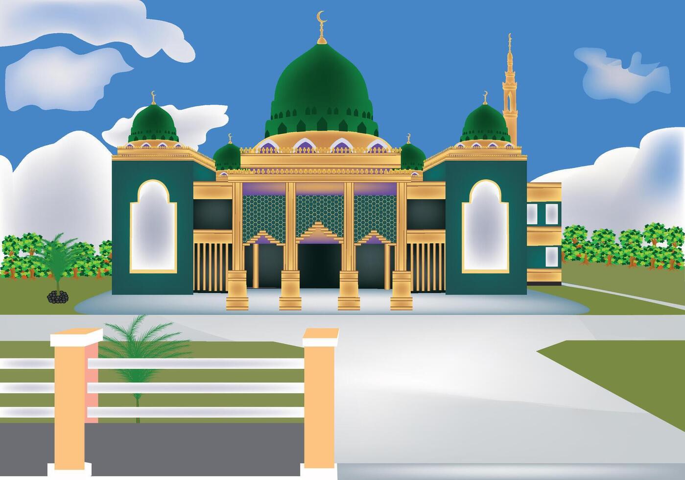 ilustración de mezquita vector diseño en un blanco antecedentes