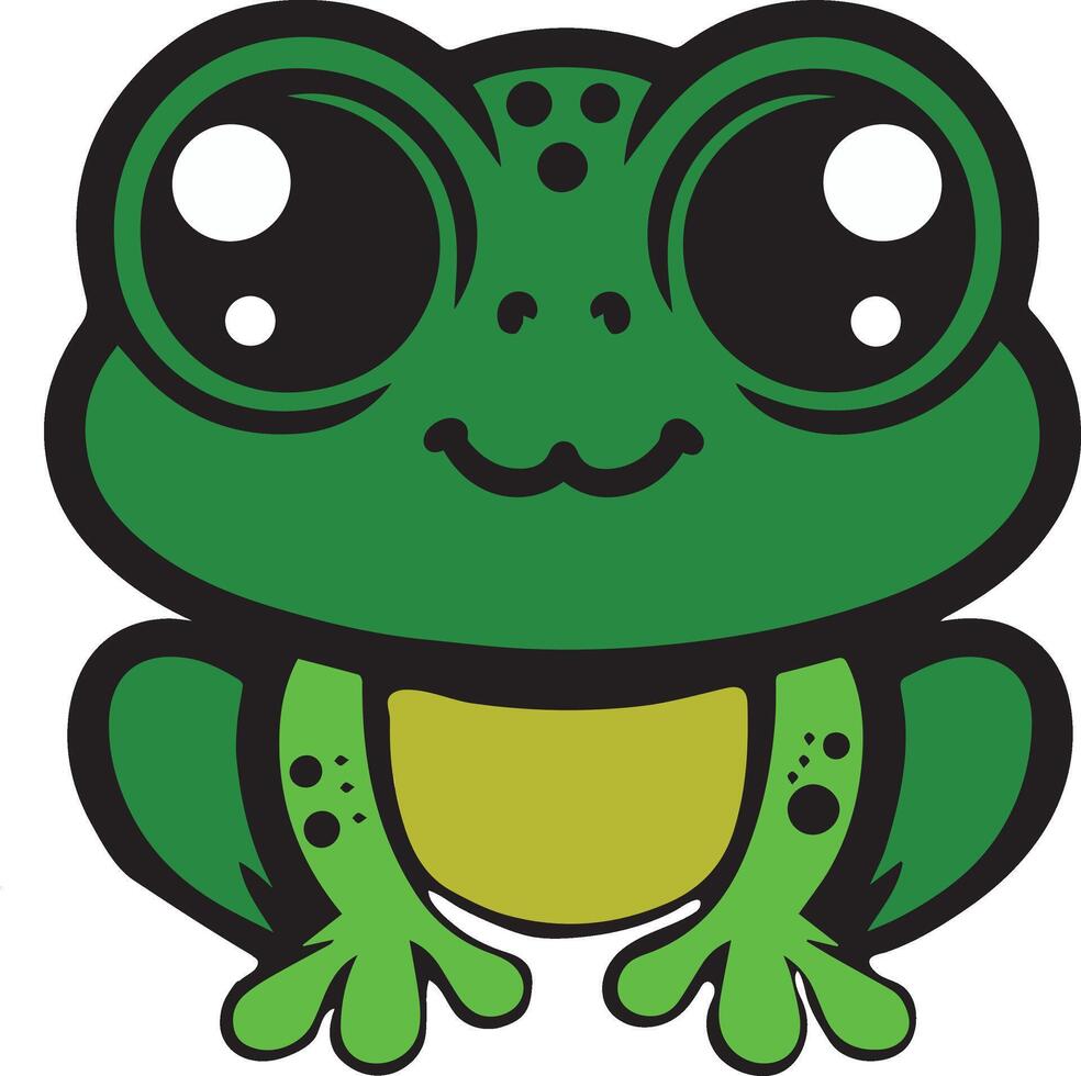 Cute Cartoon Frog Vector