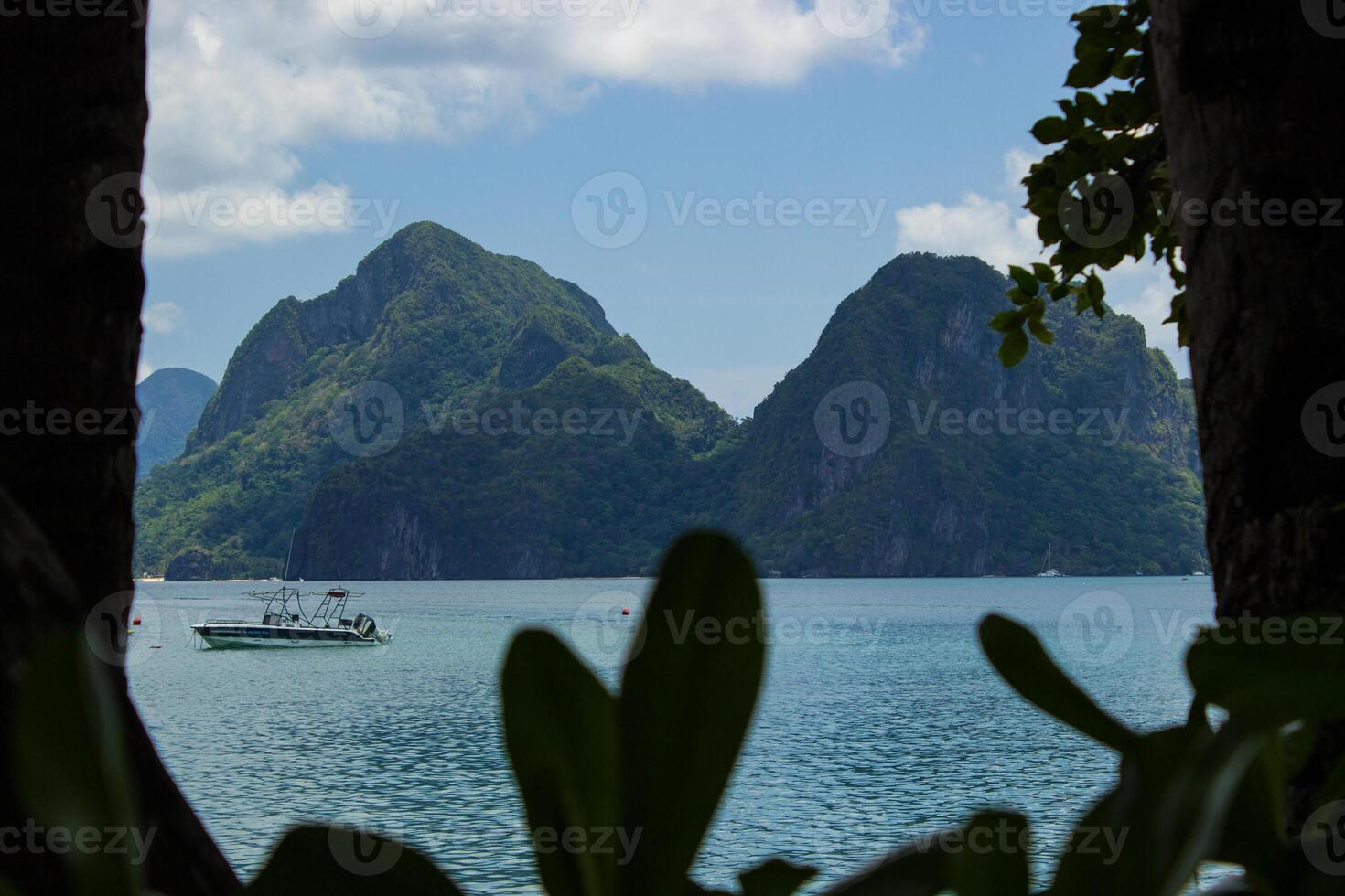 Views from a tropical beach in the Philippines. photo
