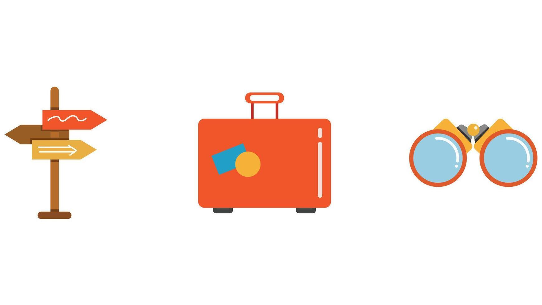 Travel and holiday flight planning recreation vector art set
