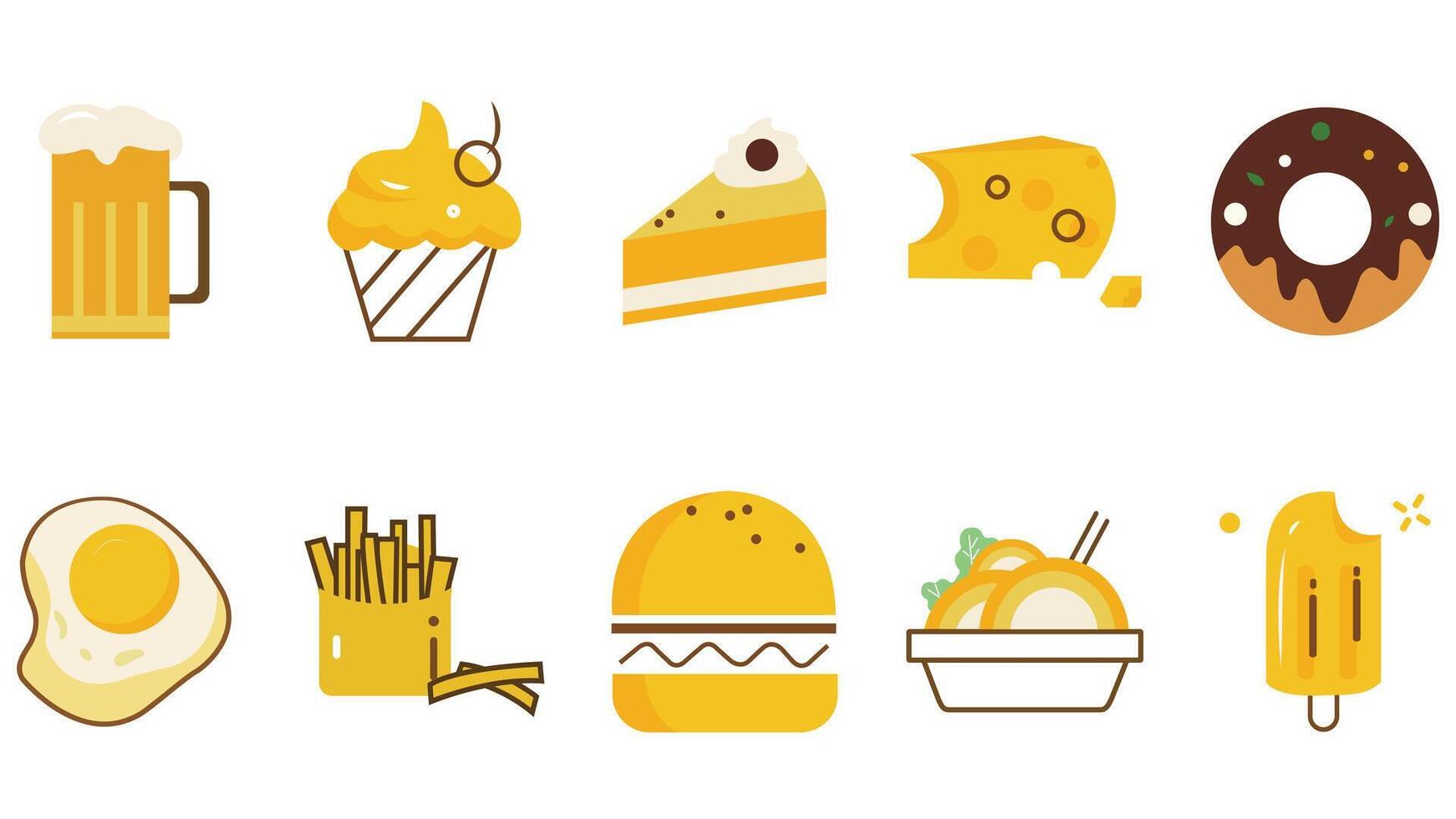 rápido comida platos y postres vector ilustración