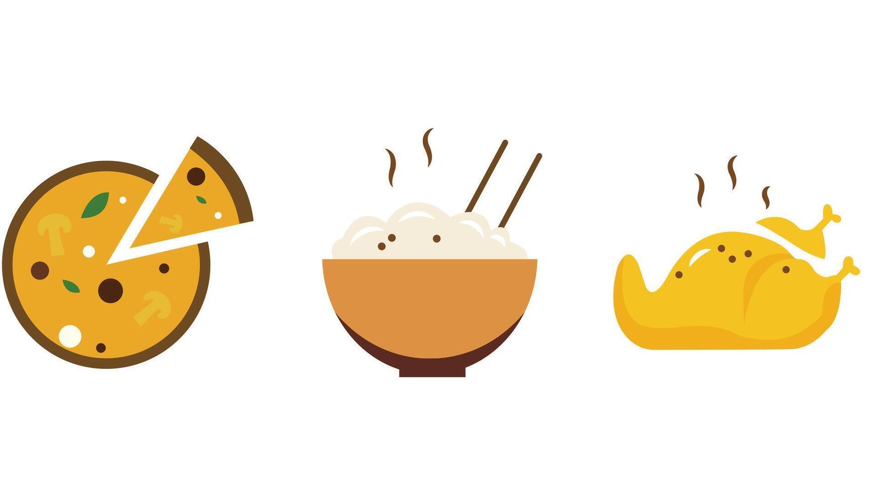 Fast food dishes and desserts vector illustration