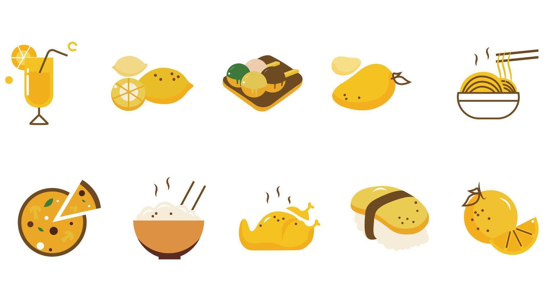 Fast food dishes and desserts vector illustration