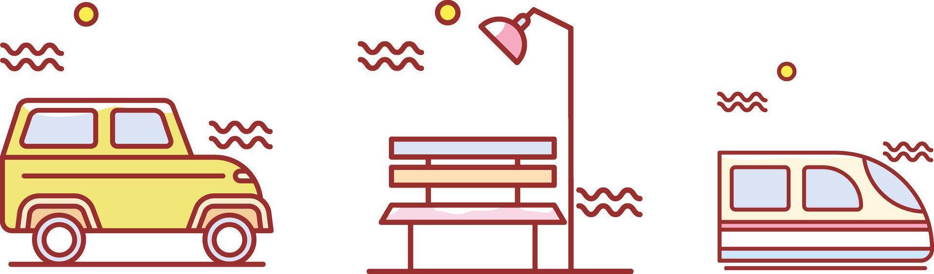 Travel and leisure weekend vacation summer vector art and illustration