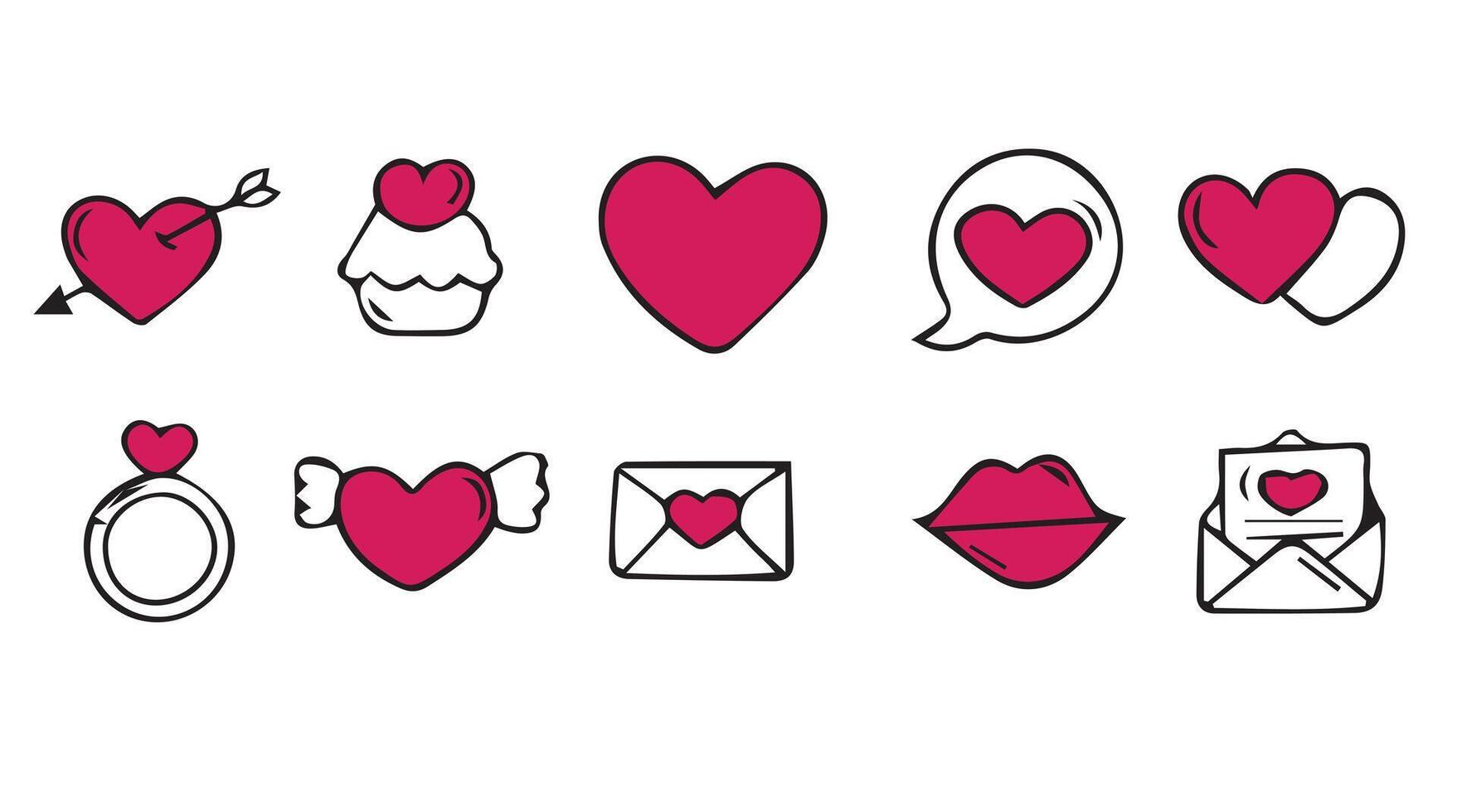 valentines day and love vector icons