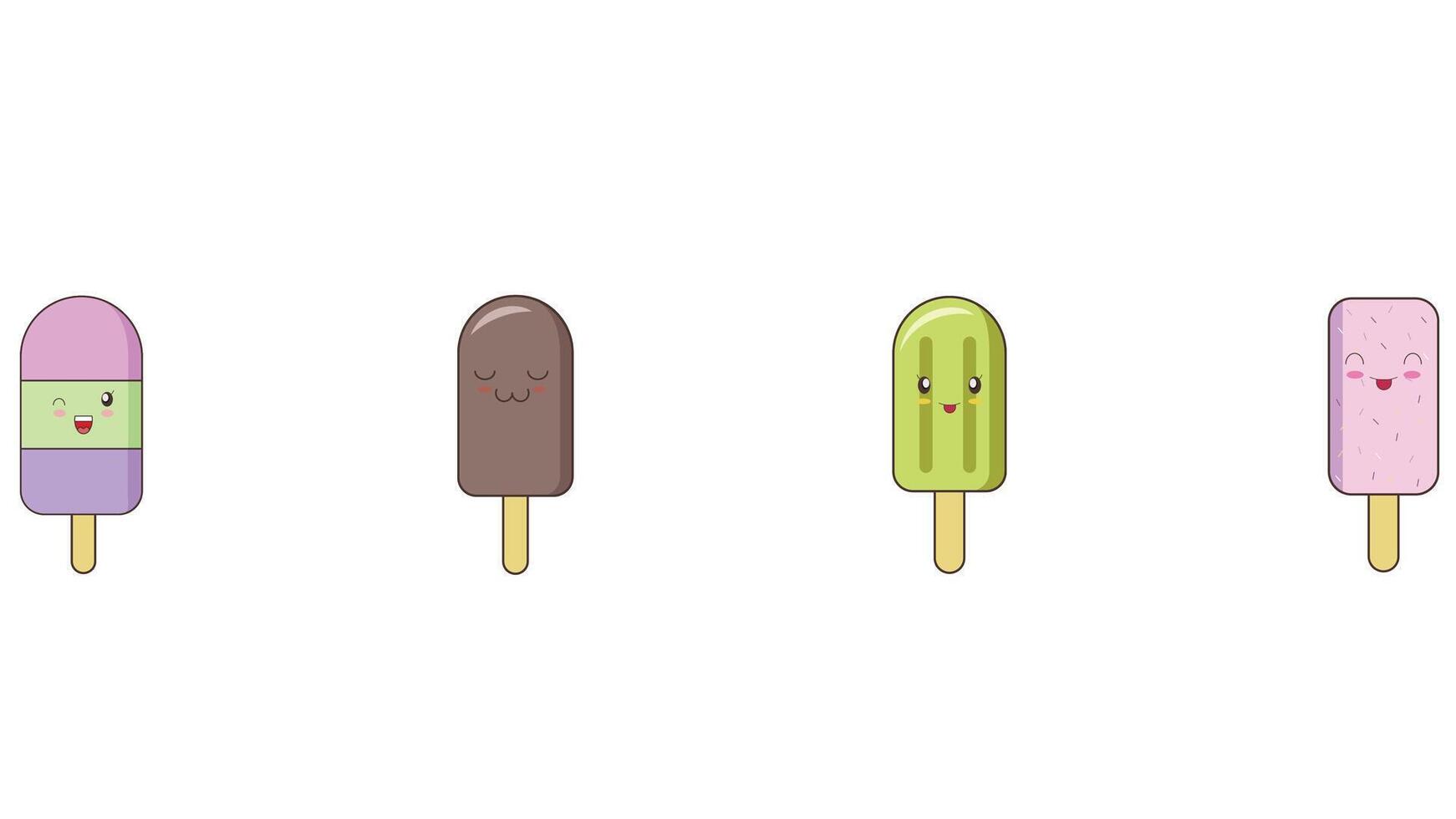 IceCream and sweets vector icon set