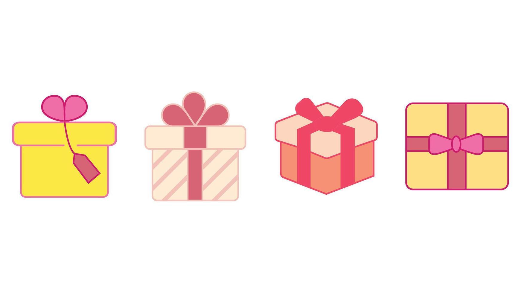 regalar, y regalo cajas para san valentin día vector icono conjunto