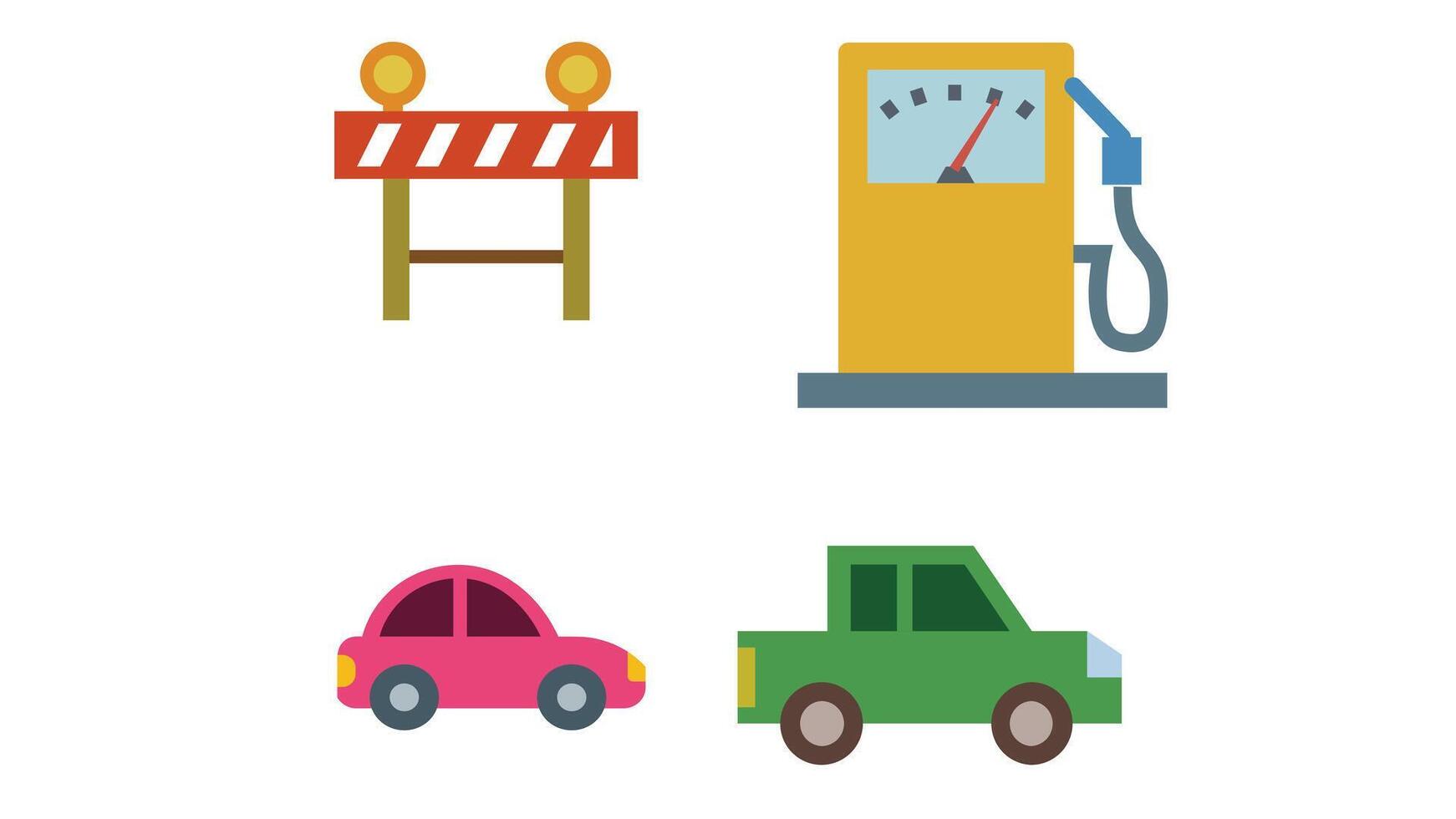 Collection of transportation vhiecles vector icon set