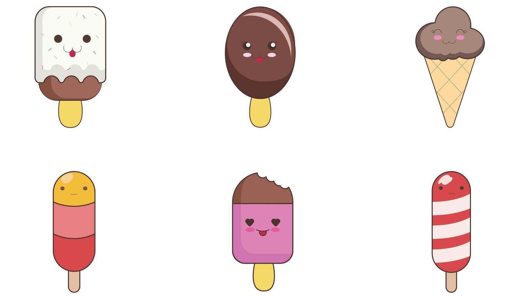 IceCream and sweets vector icon set