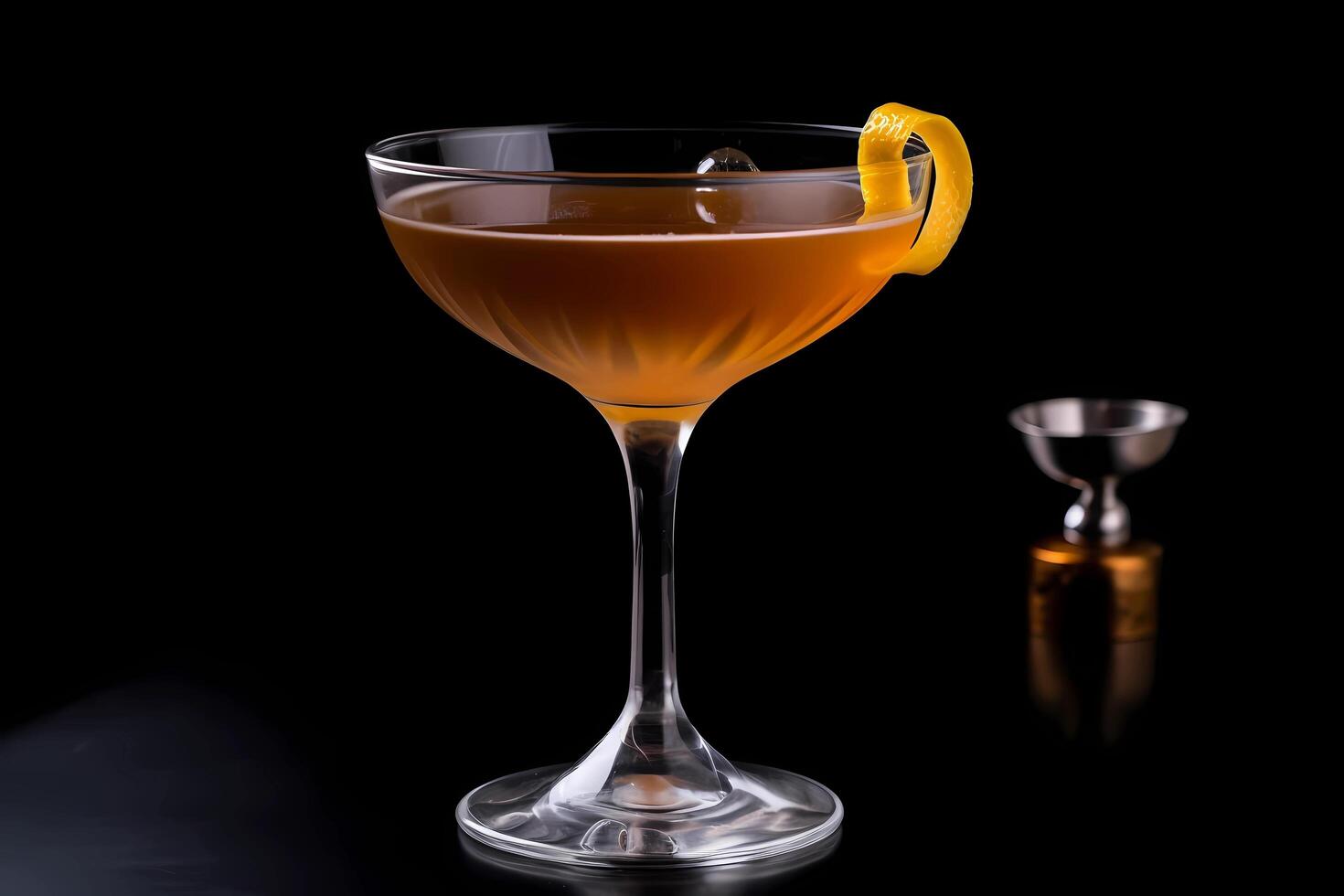 AI generated El Presidente - Originated in Cuba, made with rum, dry vermouth, orange curacao, and grenadine photo