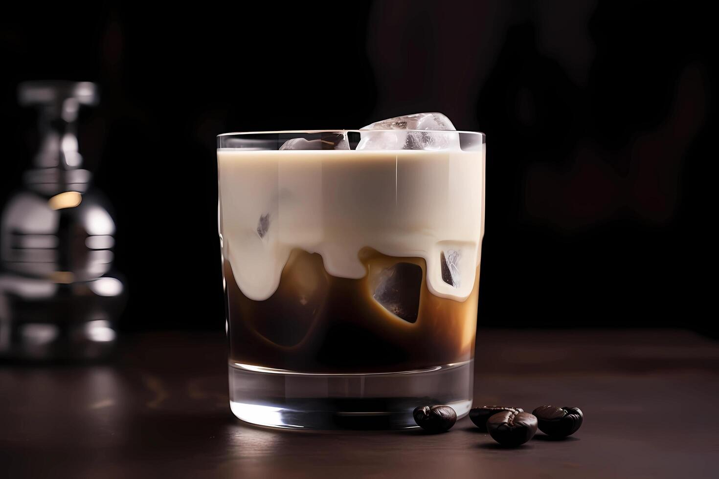 AI generated White Russian - Originated in the United States, made with vodka, coffee liqueur, and heavy cream photo