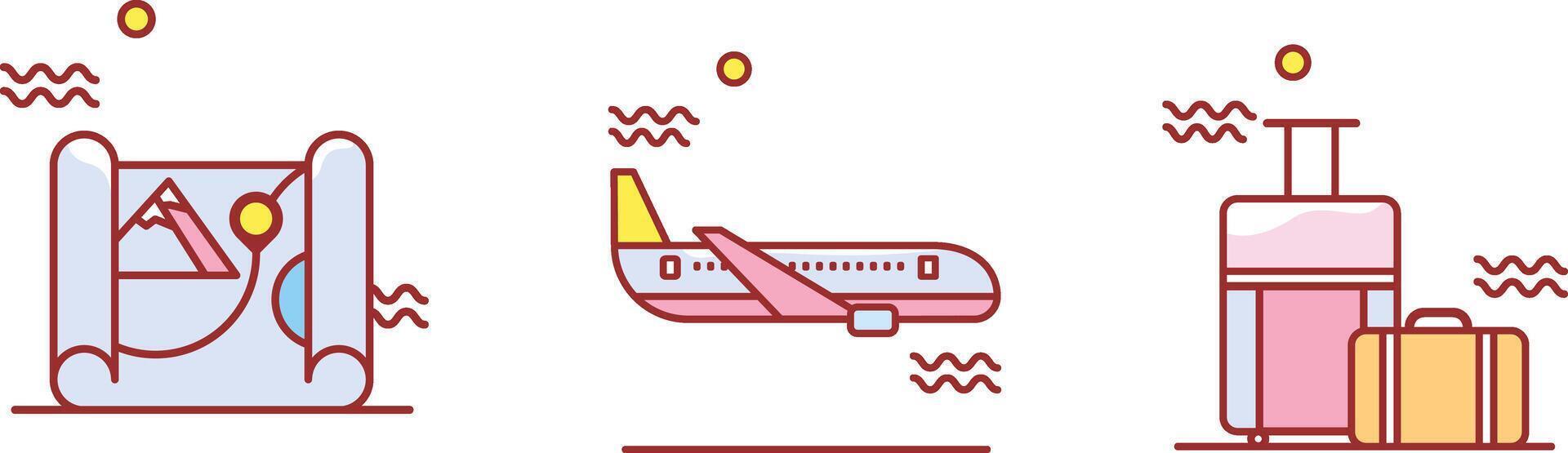 Travel and leisure weekend vacation summer vector art and illustration