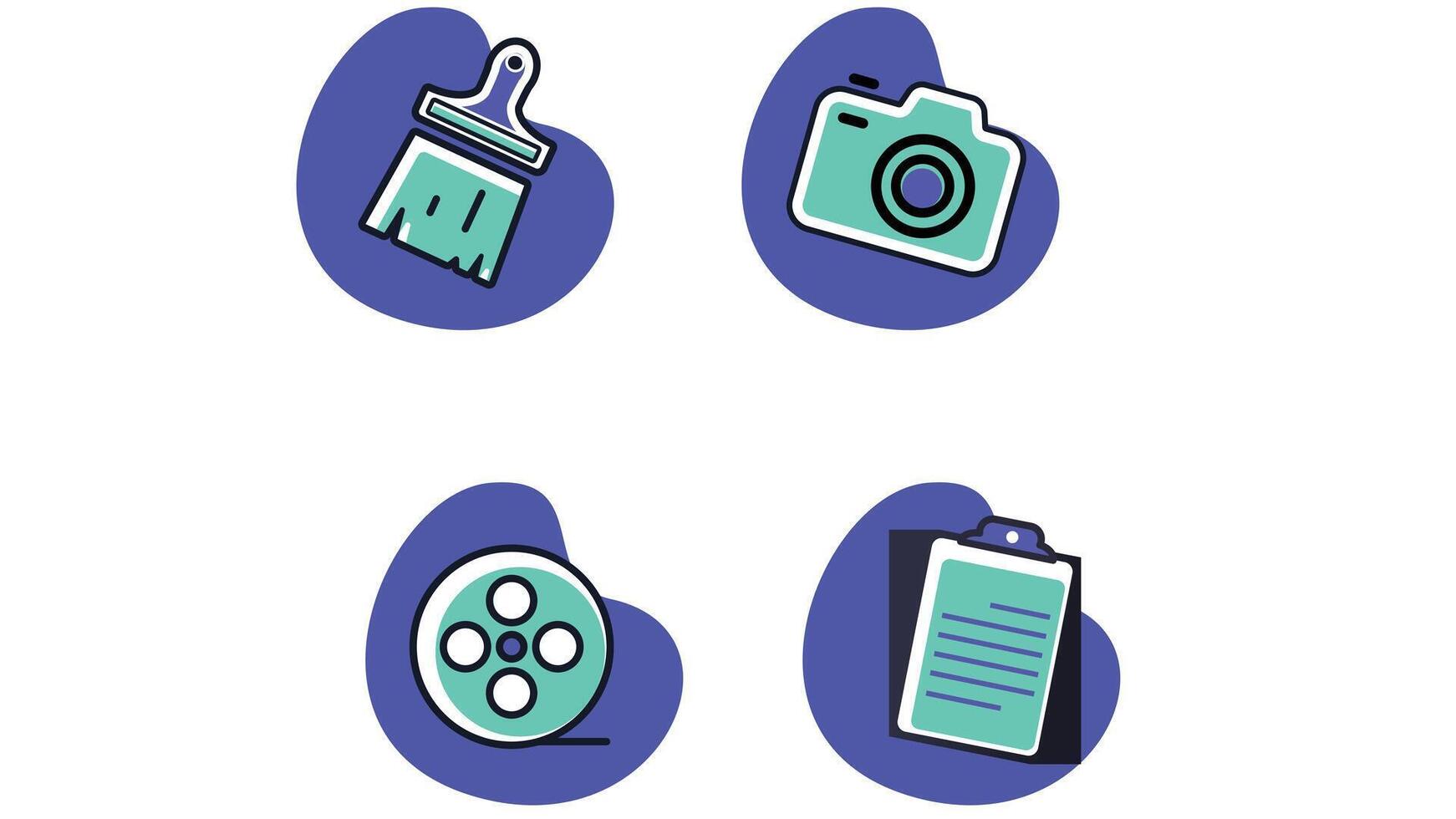 Office set icons and business analysis icon set vector art