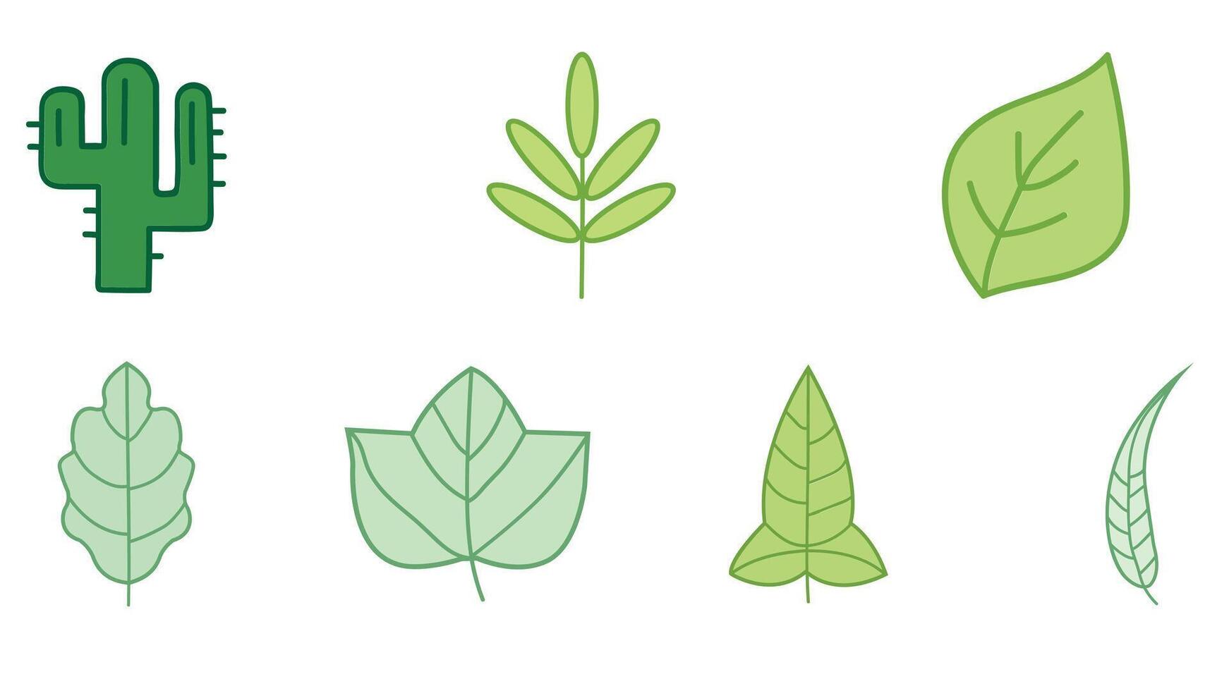 Natural leaves and trees design  vector icons isolated illustration