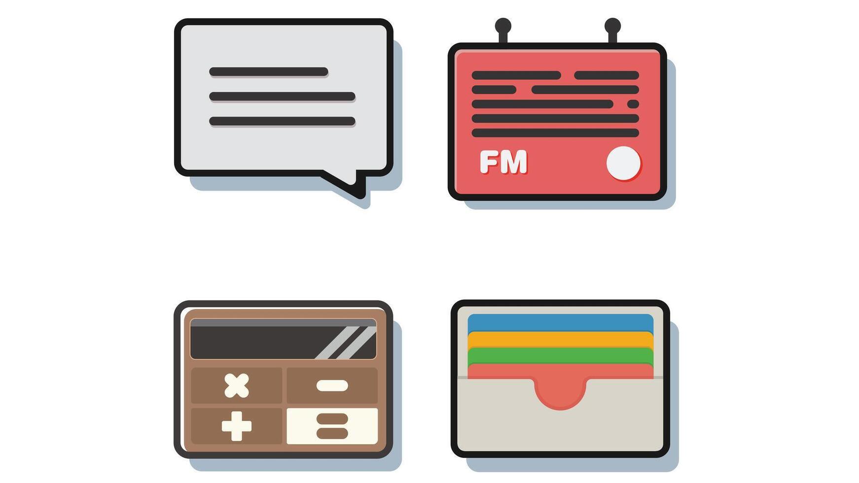 Application UI Icons retro and modern colored icon set vector