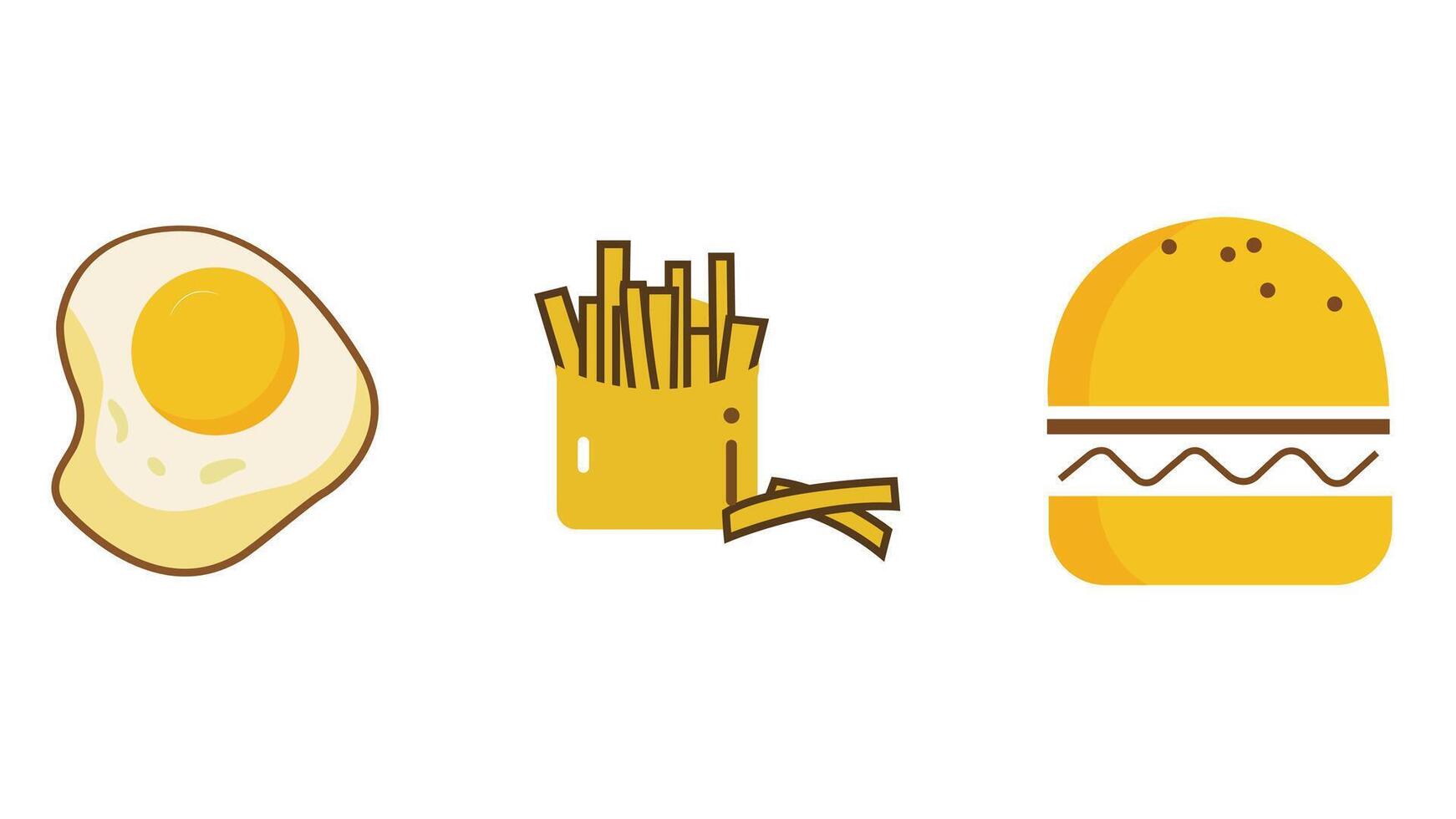 Fast food dishes and desserts vector illustration