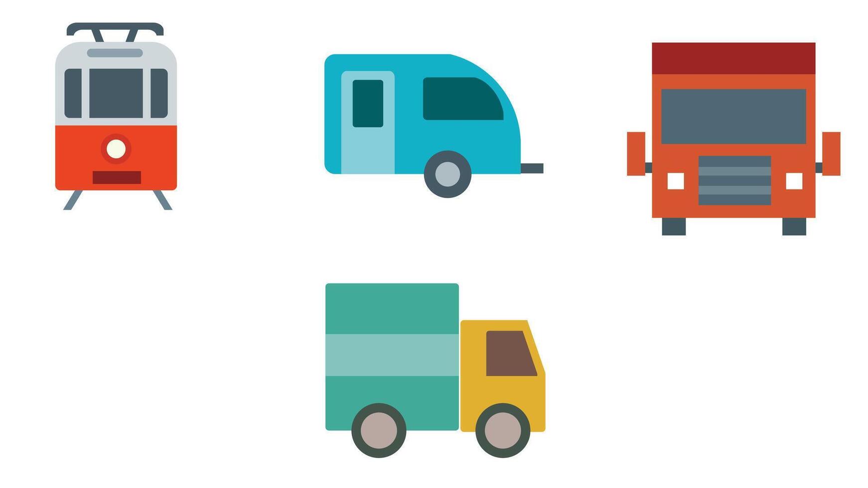 colección de transporte vehículos vector icono conjunto
