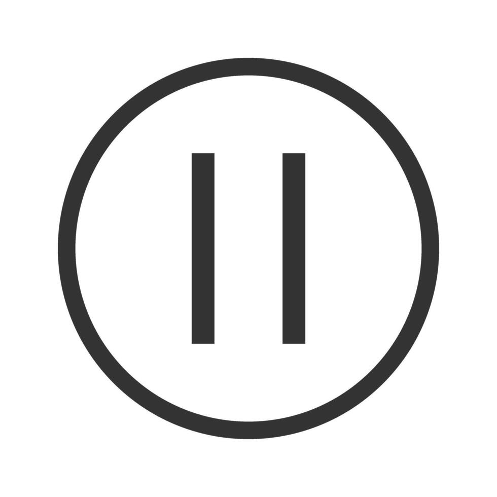 Pause sign. outline icon on white background. Pause icon vector