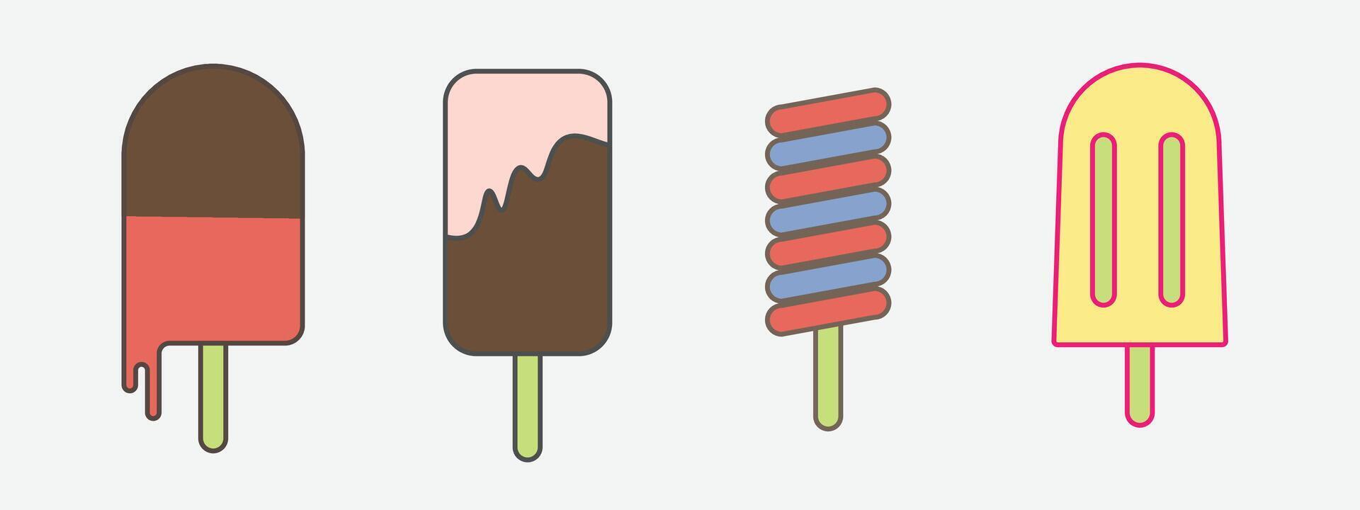 Collection of ice cream icons vector