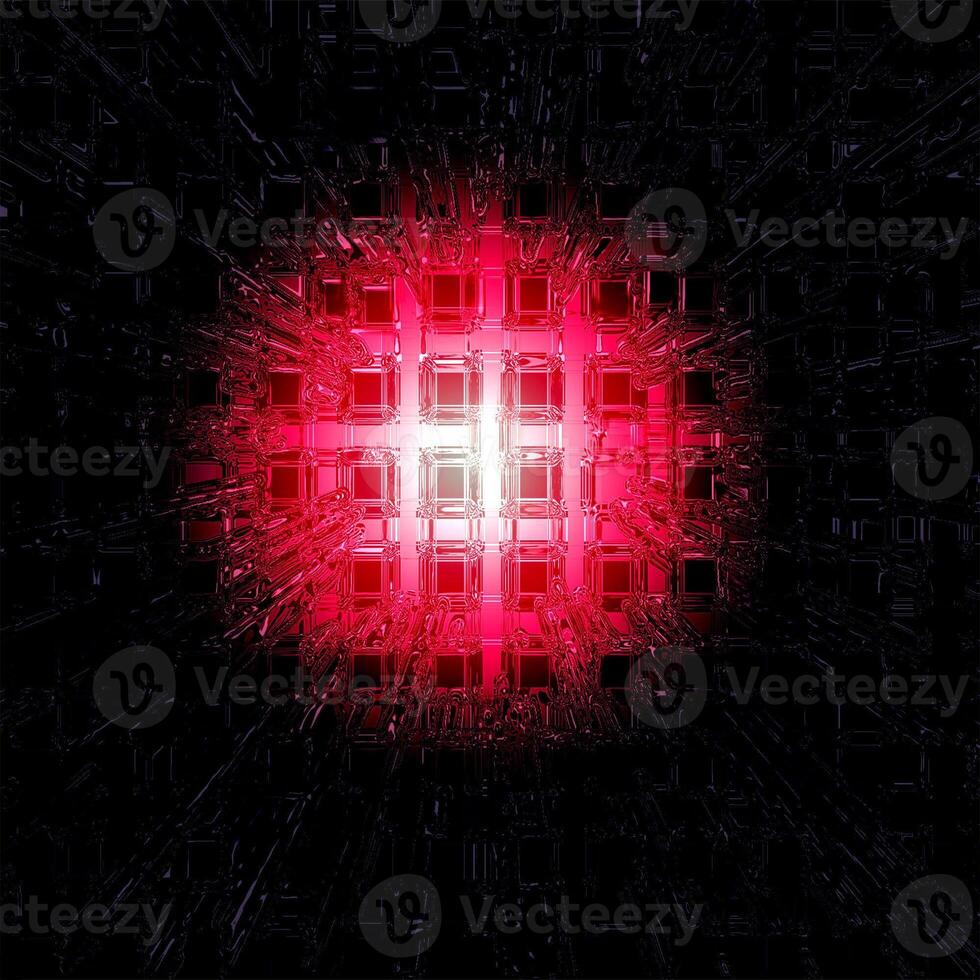 Abstract illustration, black background with red glow photo