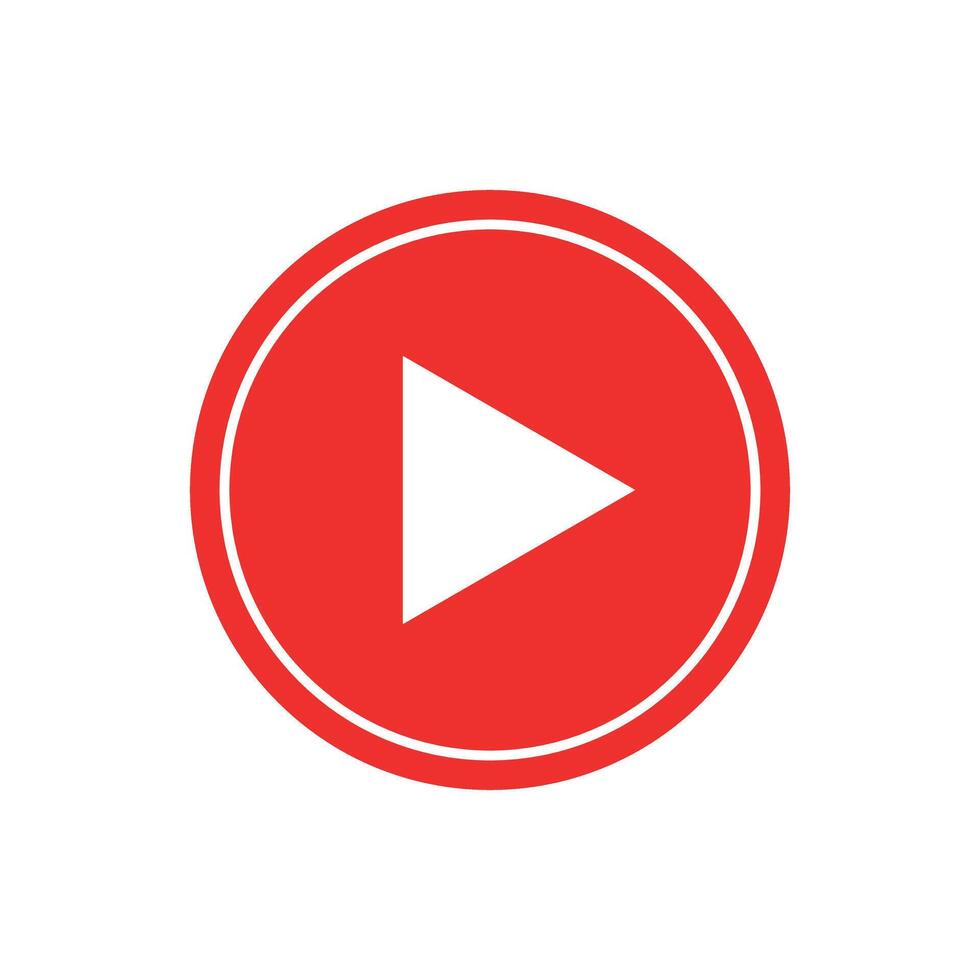 red play button icon vector eps.