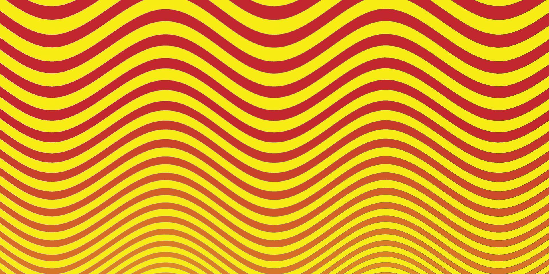 Abstract stripes red yellow optical art wave line background. Vector illustration